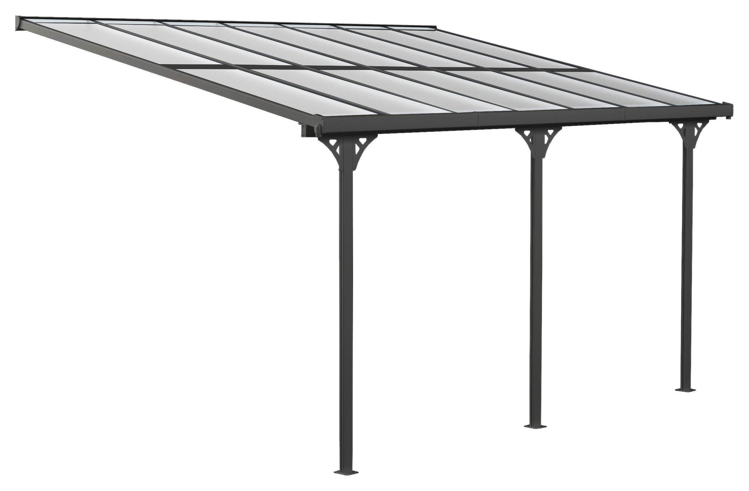 Westmann Terrassenüberdachung Bruce grau Aluminium B/H/T: ca. 434x269x300 cm Bruce - grau (434,00/269,00/300,00cm) - Westmann