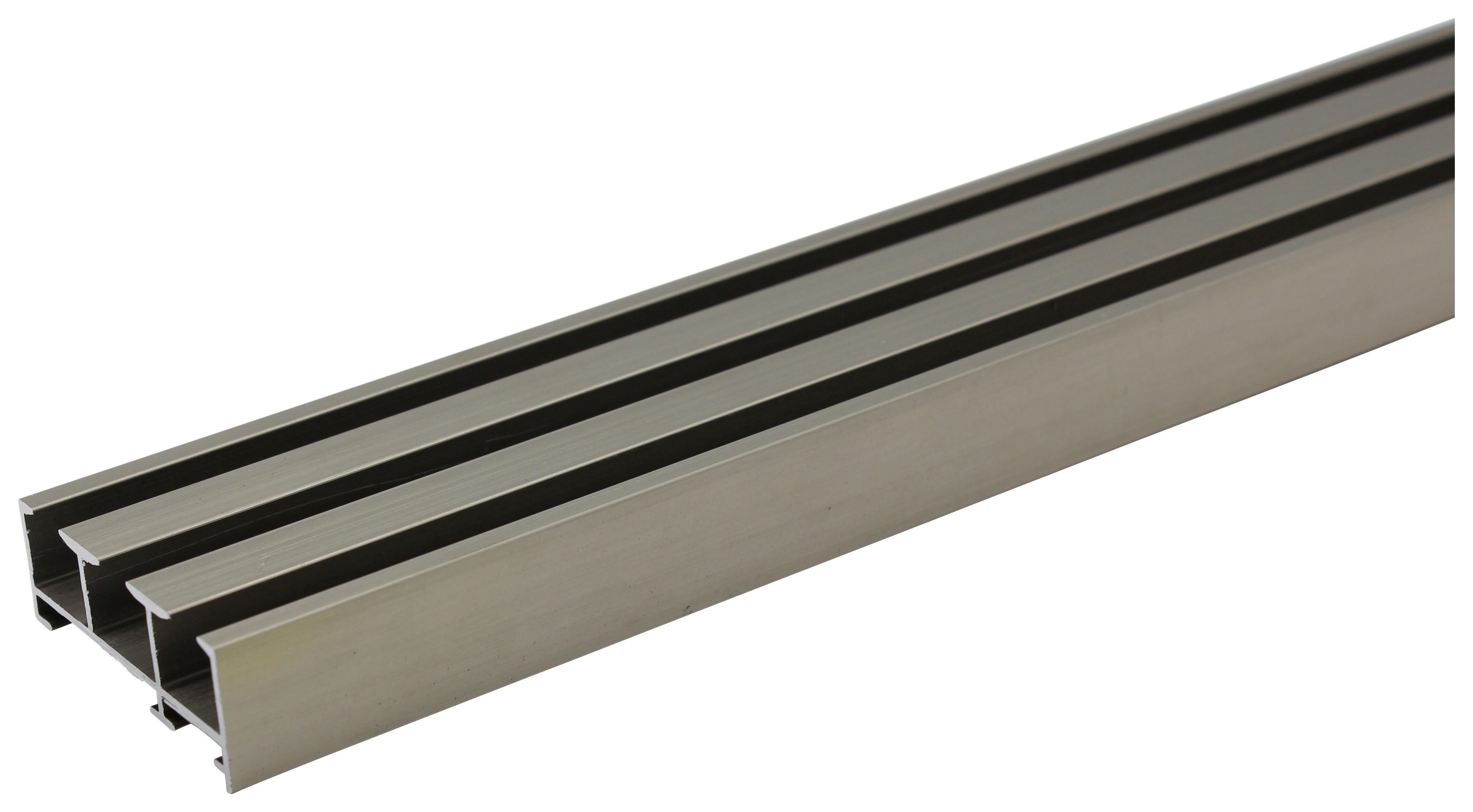 Gardinenschiene smart Edelstahloptik Metall L: ca. 260 cm 3.0 Läufe smart - Edelstahloptik (260,00cm) - ondeco