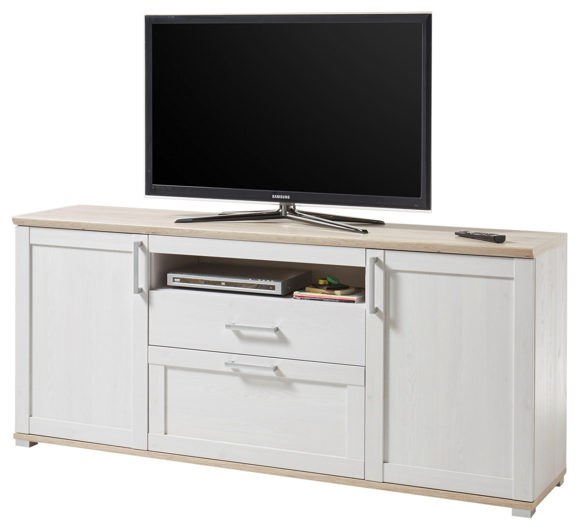 TV-Highboard Romance Sibiu Lärche Nachbildung San-Remo Nachbildung B/H/T: ca. 190x82x44 cm Romance - (190,00/82,00/44,00cm)