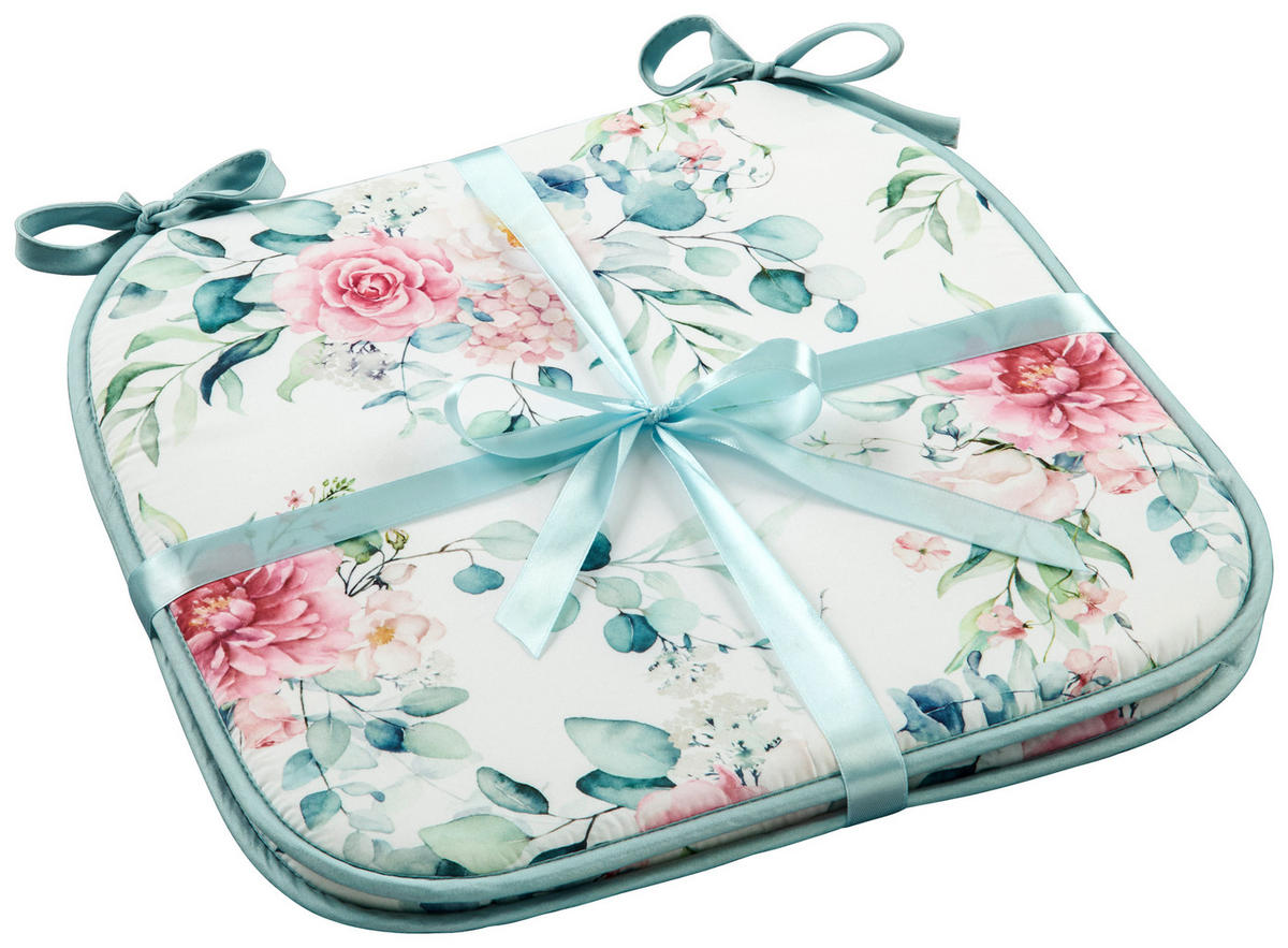 Stuhlkissen Stuhlkissen_2erPack Blumen - hellgrün (38,00/38,00cm) - POCOline