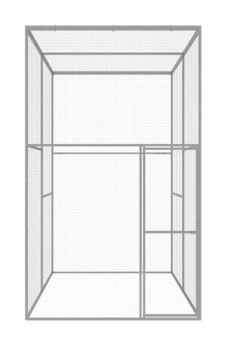 vidaXL Katzenkäfig Katzenkäfig - silber (300,00/3,00/250,00cm) - vidaXL