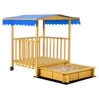 Outsunny Sandkasten natur B/H/L: ca. 129x133x137,5 cm Sandkasten - natur (137,50/129,00/133,00cm) - Outsunny