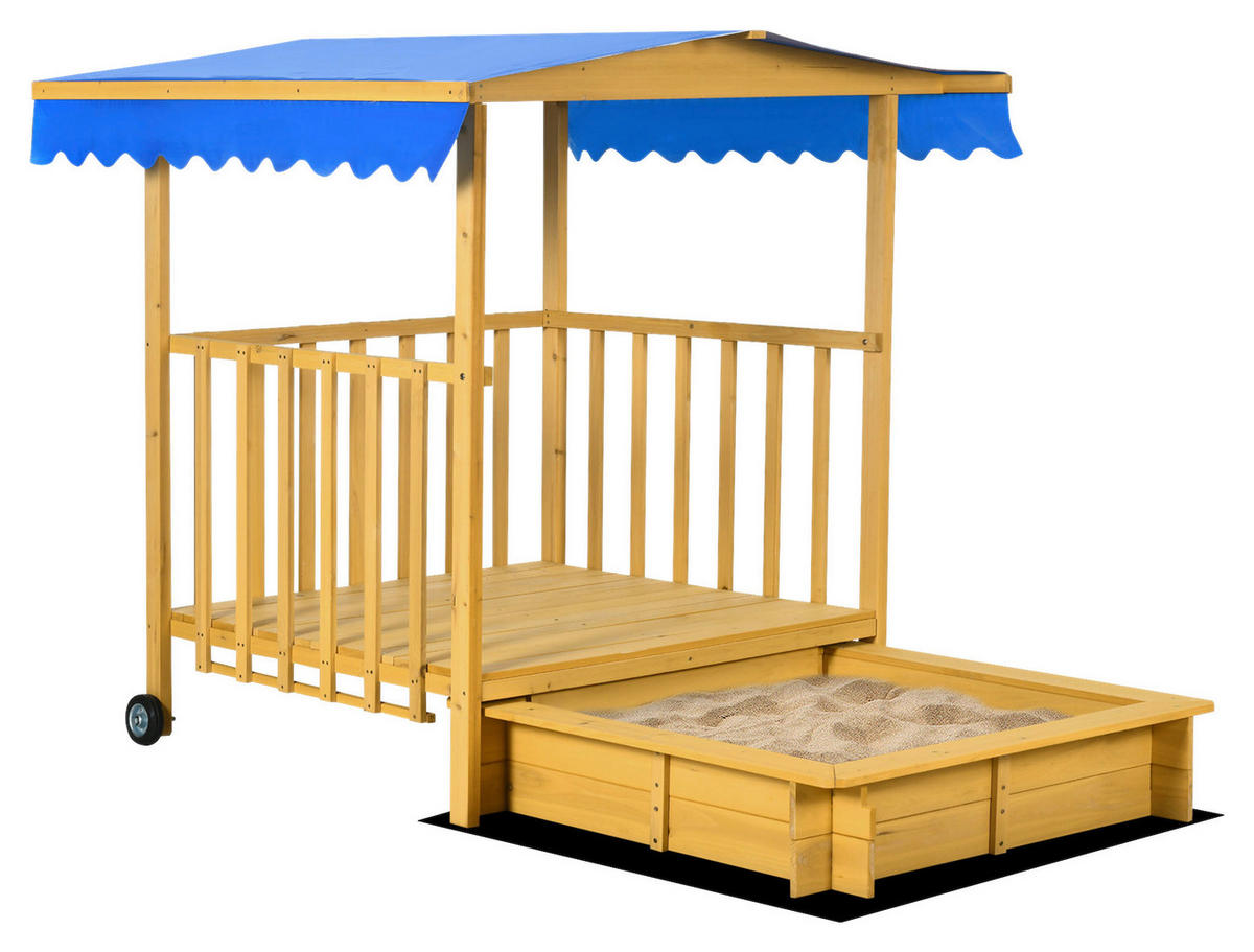 Outsunny Sandkasten natur B/H/L: ca. 129x133x137,5 cm Sandkasten - natur (137,50/129,00/133,00cm) - Outsunny