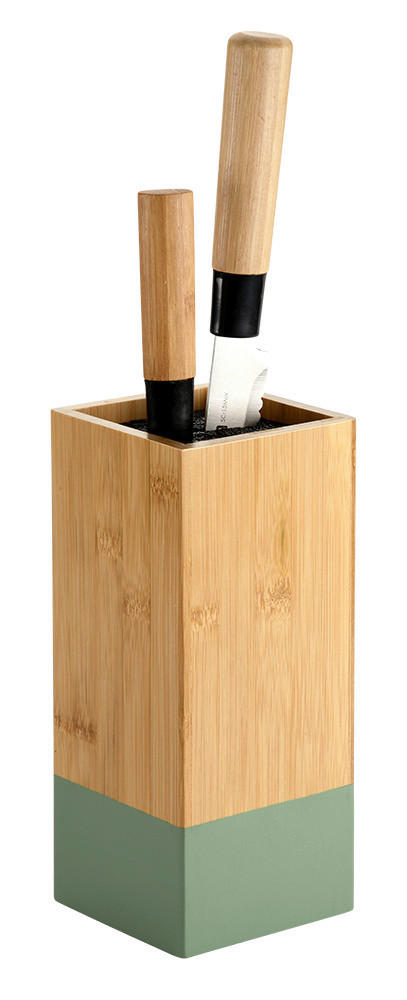 Kesper Messerblock Messerblock - braun/grün (10,00/10,00/23,00cm) - Kesper