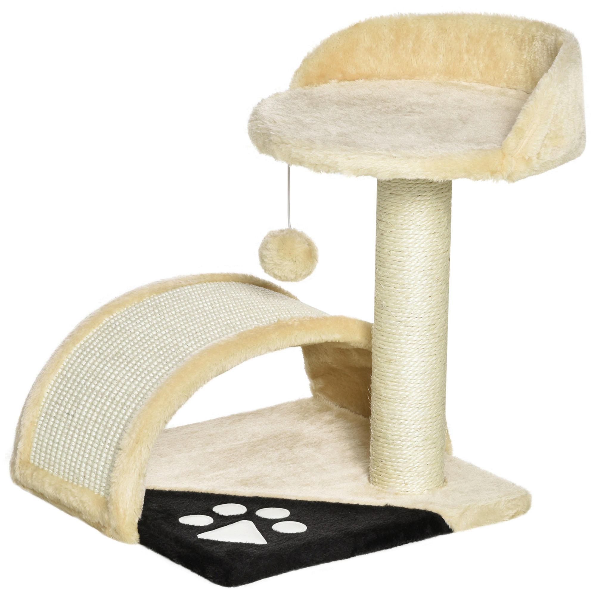 PawHut Kratzbaum beige Edelstahl B/H/L: ca. 37x35,5x46 cm Kratzbaum - beige (46,00/37,00/35,50cm) - PawHut