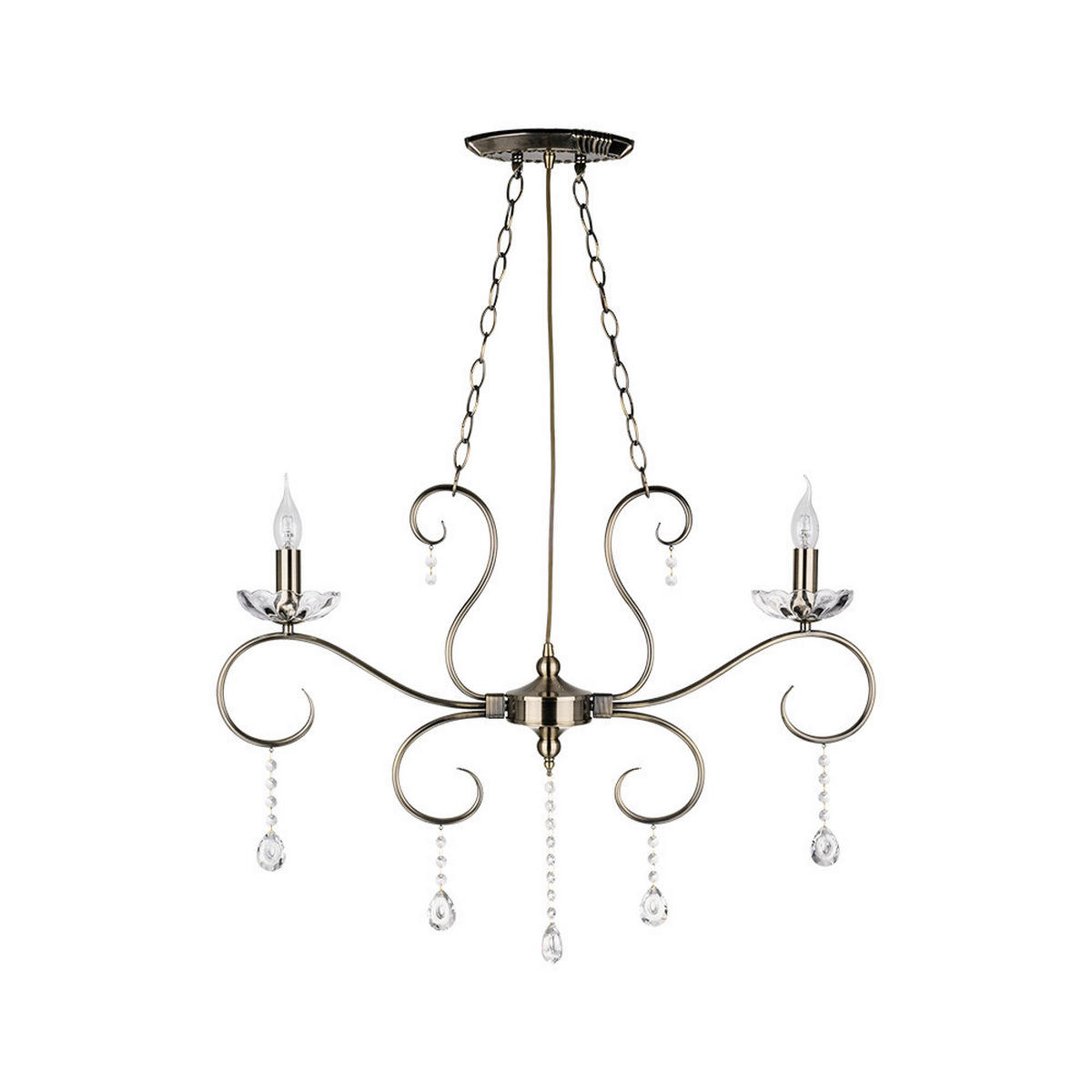 SPOT Light Kronleuchter 5312211 altmessing Metall B/H/T: ca. 98x76x12,5 cm E14 2 Brennstellen Maestra - altmessing (98,00/76,00/12,50cm) - SPOT Light