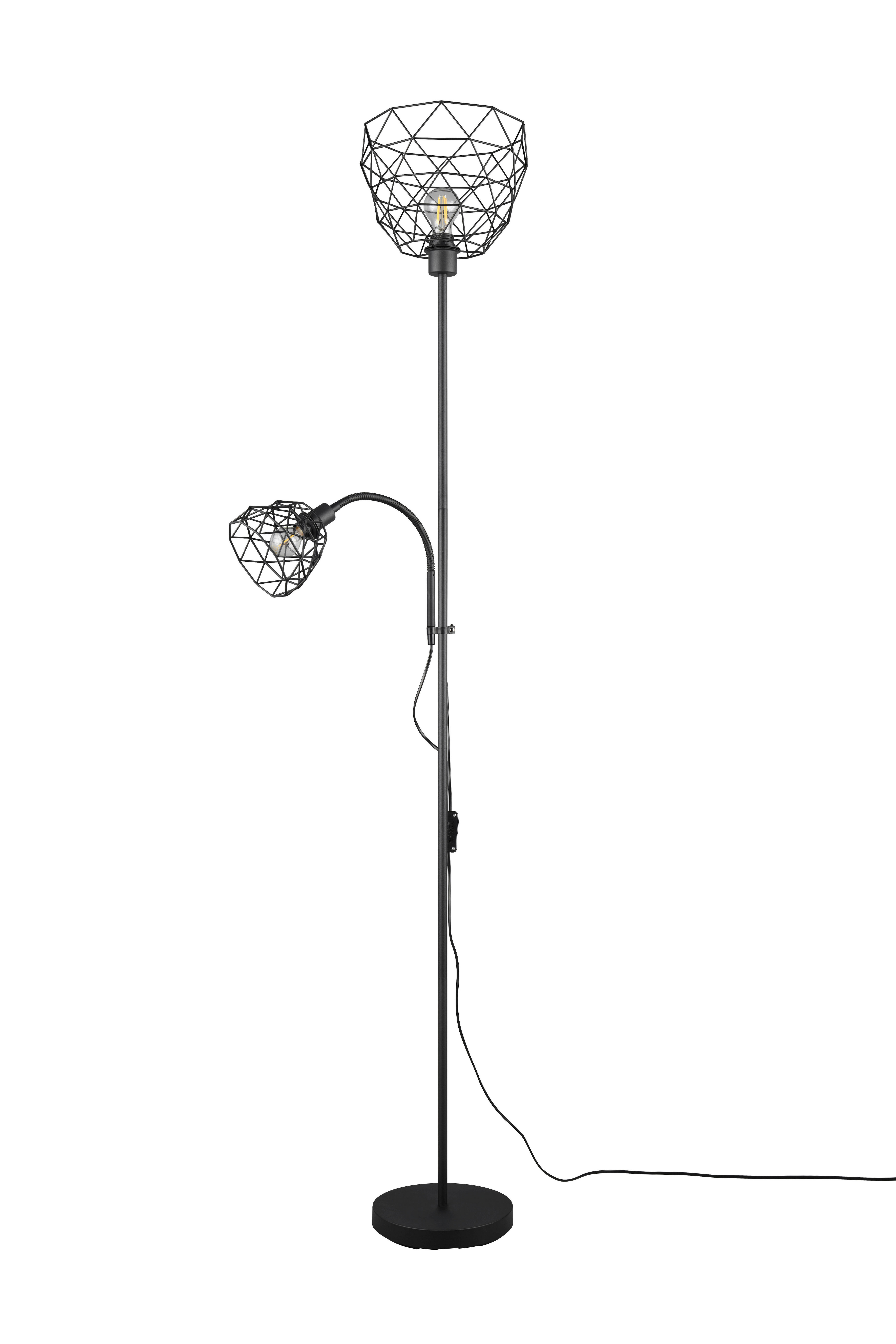 Reality Stehleuchte Haval R40712032 schwarz Metall H/T/D: ca. 180x23x27,5 cm E14 2 Brennstellen Haval - schwarz (27,50/180,00cm) - Reality