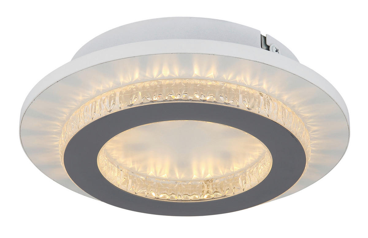 GLOBO LED-Deckenleuchte klar hellgrau weiß Kunststoff Metall H/D: ca. 5,5x20 cm 1 Brennstellen JAYDEN - klar/hellgrau (20,00/5,50cm) - GLOBO