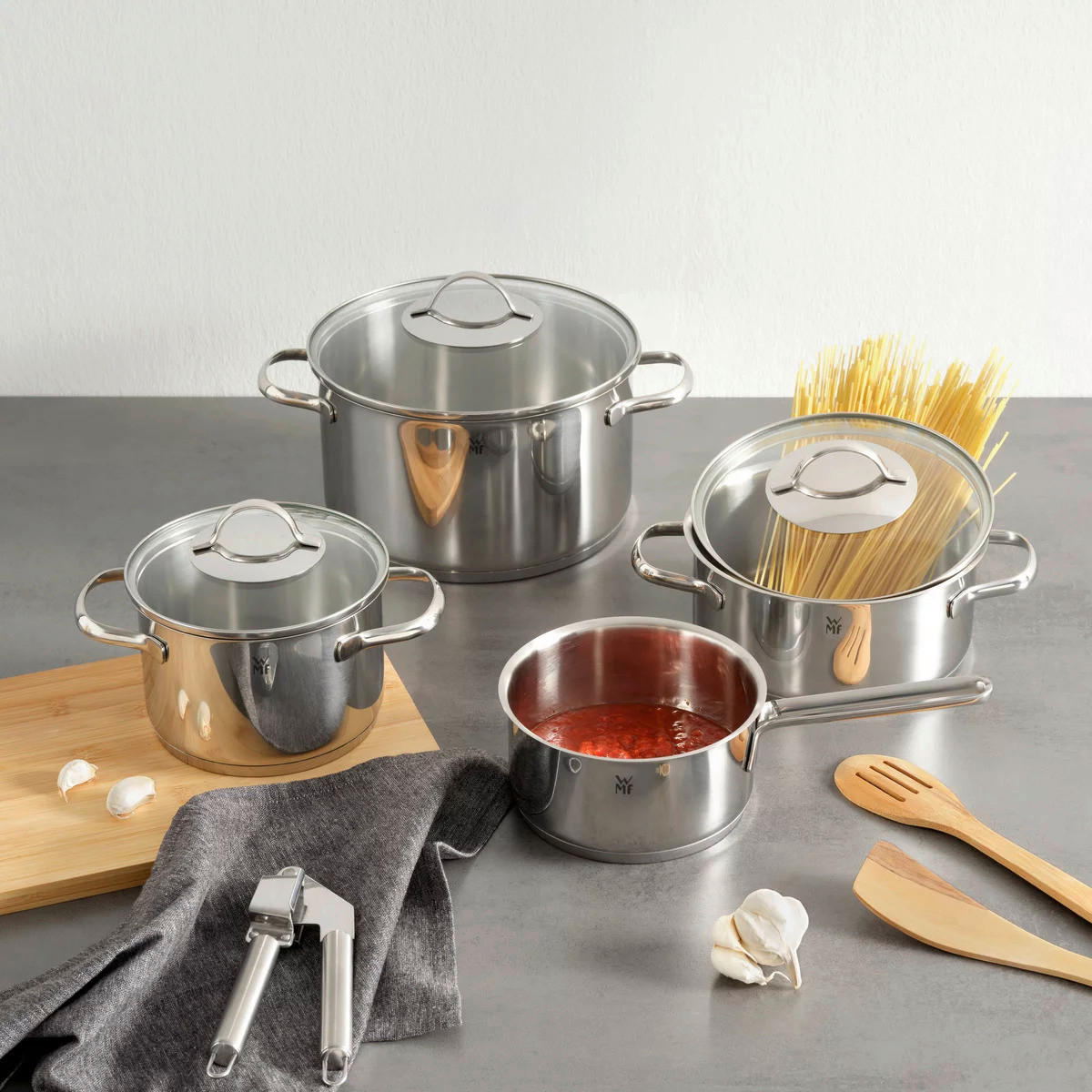 WMF Topfset Provence Plus silber Glas 7 tlg. Provence Plus - silber - WMF