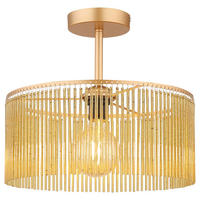 GLOBO Deckenleuchte LEEDS 63080145 amber gold schwarz Metall Kunststoff H/D: ca. 32x35 cm E27 1 Brennstellen LEEDS - gold/schwarz (35,00/32,00cm) - GLOBO