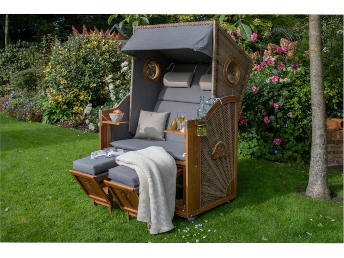 TRENDY by deVries Strandkorb Trend braun Polyester B/H/T: ca. 120x155x80 cm Trend - braun (120,00/155,00/80,00cm) - TRENDY by deVries