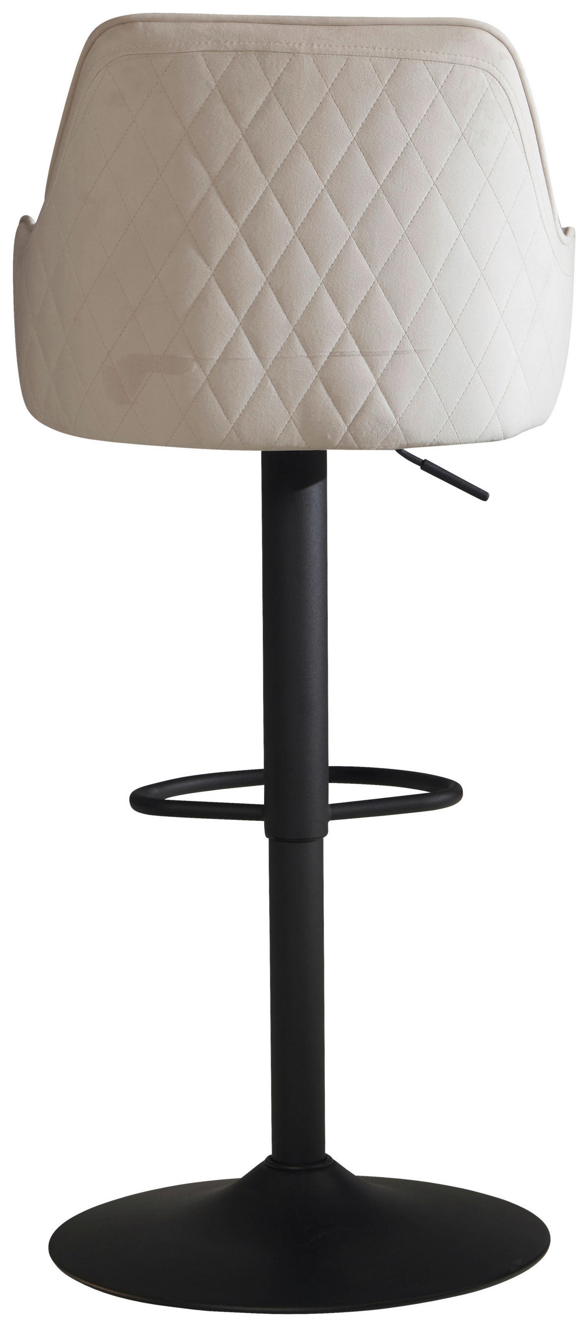 Barhocker beige schwarz Samt Eisen B/H/T: ca. 45x106x45 cm Barhocker - beige/schwarz (45,00/106,00/45,00cm) - Wohnling