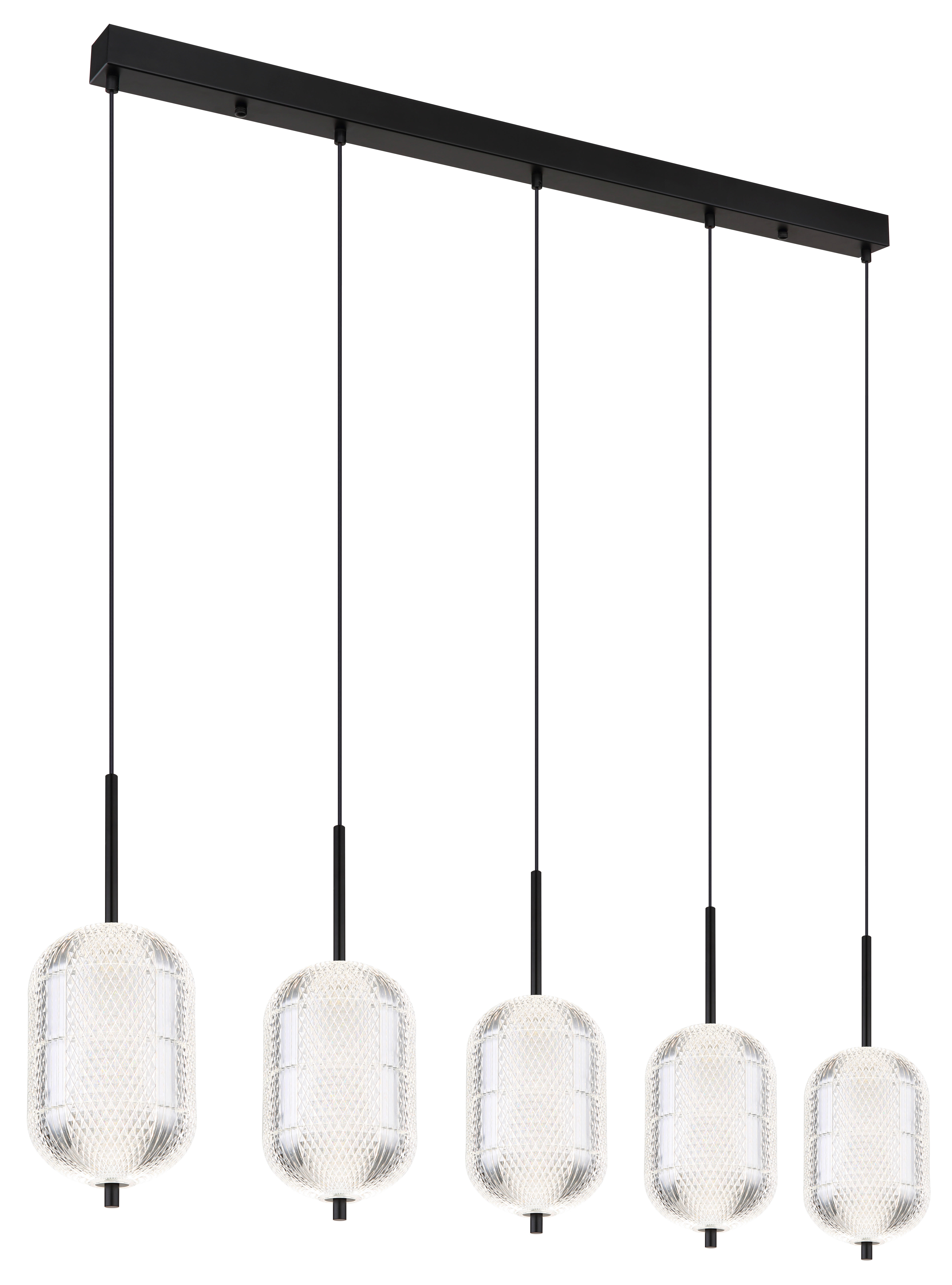 GLOBO LED-Pendelleuchte schwarz Metall B/H/T: ca. 15x120x118 cm KURIUS - schwarz (15,00/120,00/118,00cm) - GLOBO