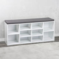 Kesper Schuhschrank mit Sitzkissen grau Textil B/H/L: ca. 29,5x48x1035 cm Schuhschrank_mit_Sitzkissen - weiß/grau (1035,00/29,50/48,00cm) - Kesper