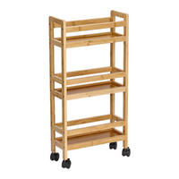 Zeller Rollwagen natur Bambus B/H/L: ca. 15x74x36 cm Nischen-Rollwagen - natur (36,00/15,00/74,00cm) - Zeller