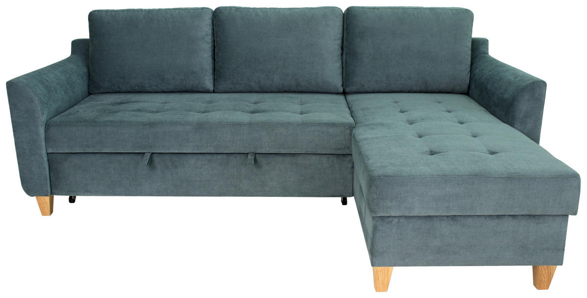 Funktionsecke Liv azur Microfaser B/H/T: ca. 231x86x150 cm Liv - Eiche/azur (231,00/86,00/150,00cm)