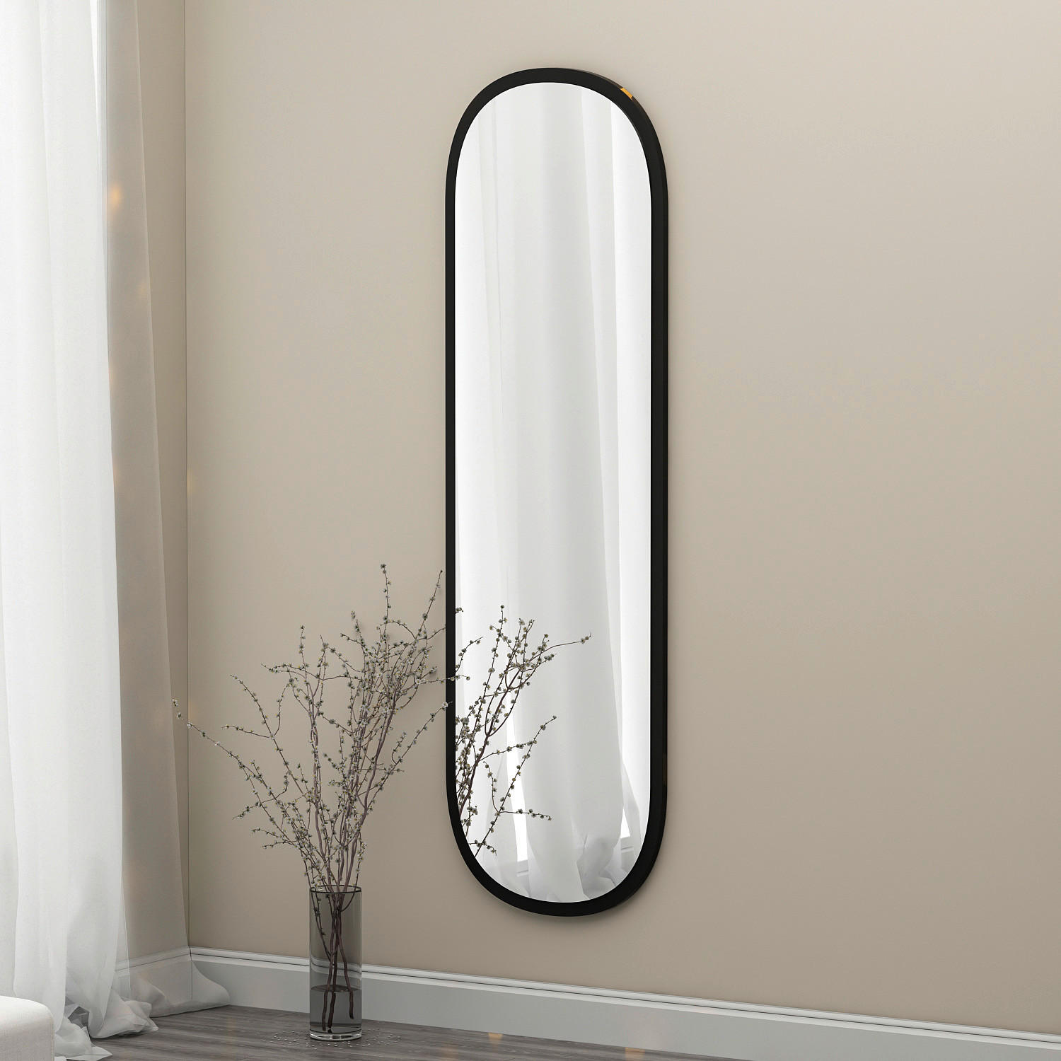 Wandspiegel Magnum schwarz Glas B/H/T: ca. 120x40x3,5 cm Magnum - schwarz (120,00/40,00/3,50cm) - moebel17