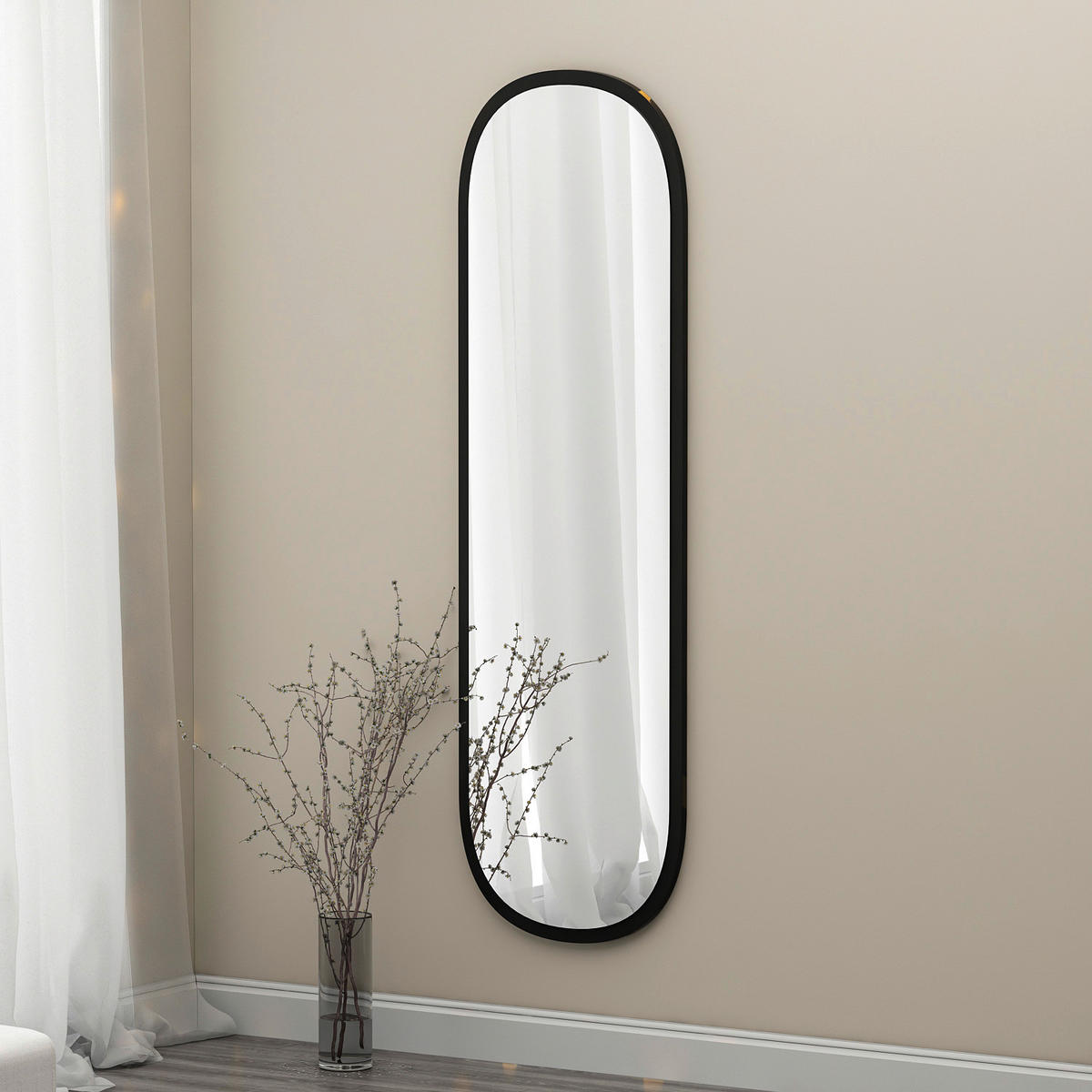 Wandspiegel Magnum schwarz Glas B/H/T: ca. 120x40x3,5 cm Magnum - schwarz (120,00/40,00/3,50cm) - moebel17