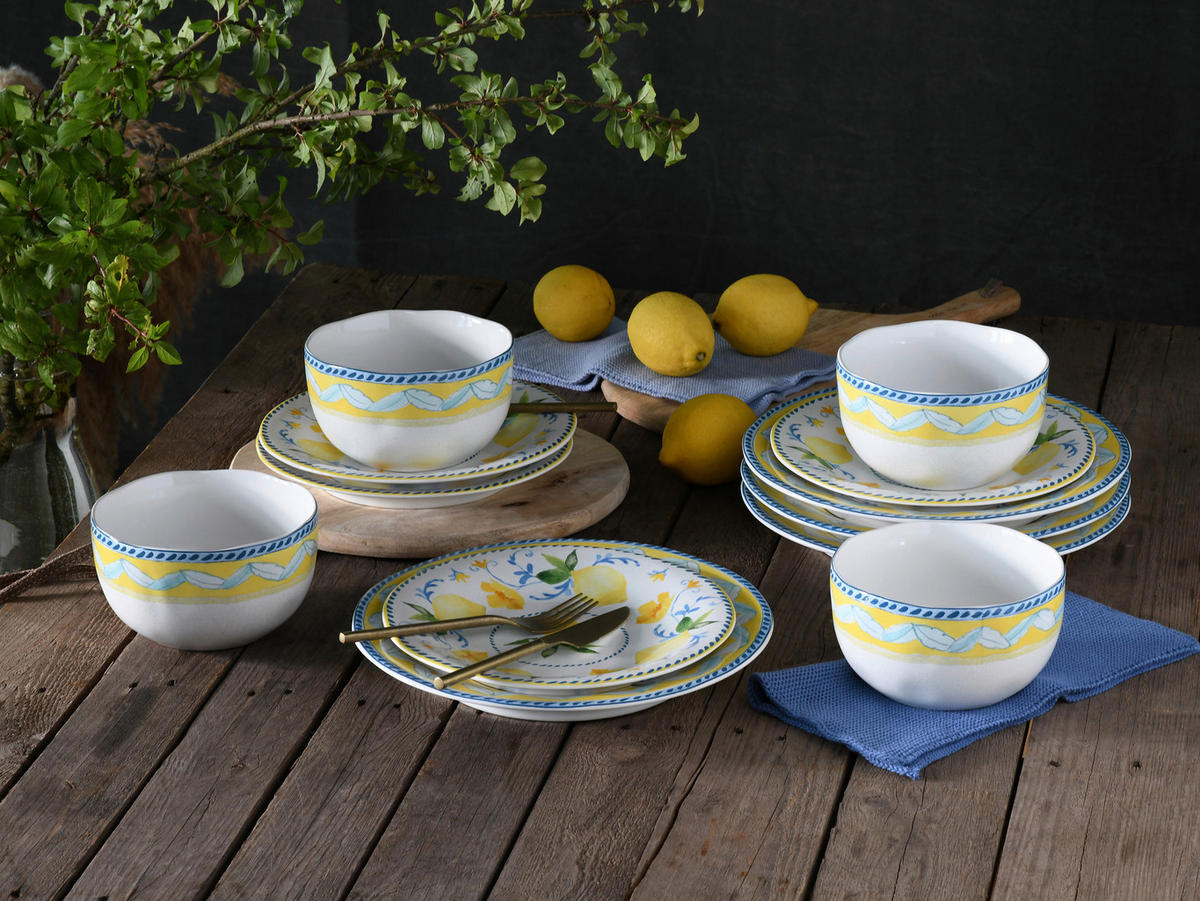 CreaTable Tafelservice Lemona bunt Steinzeug 12 tlg. Lemona - bunt - CreaTable