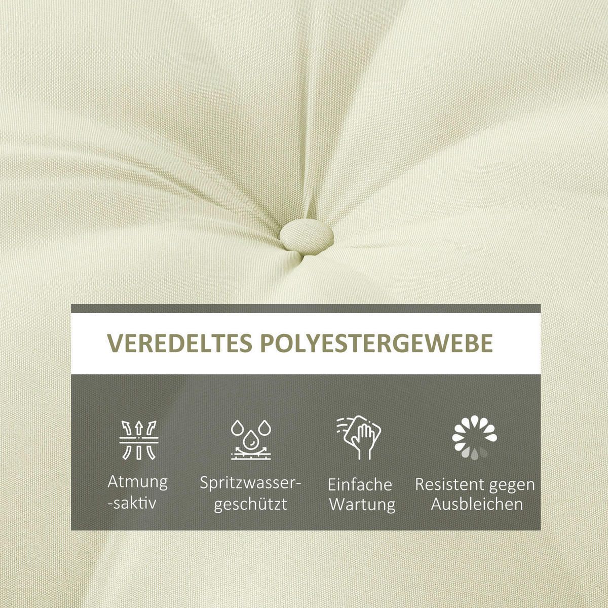 Outsunny Sitzkissen beige Polyester B/H/L: ca. 80x10x80 cm Sitzkissen - beige (80,00/80,00/10,00cm) - Outsunny