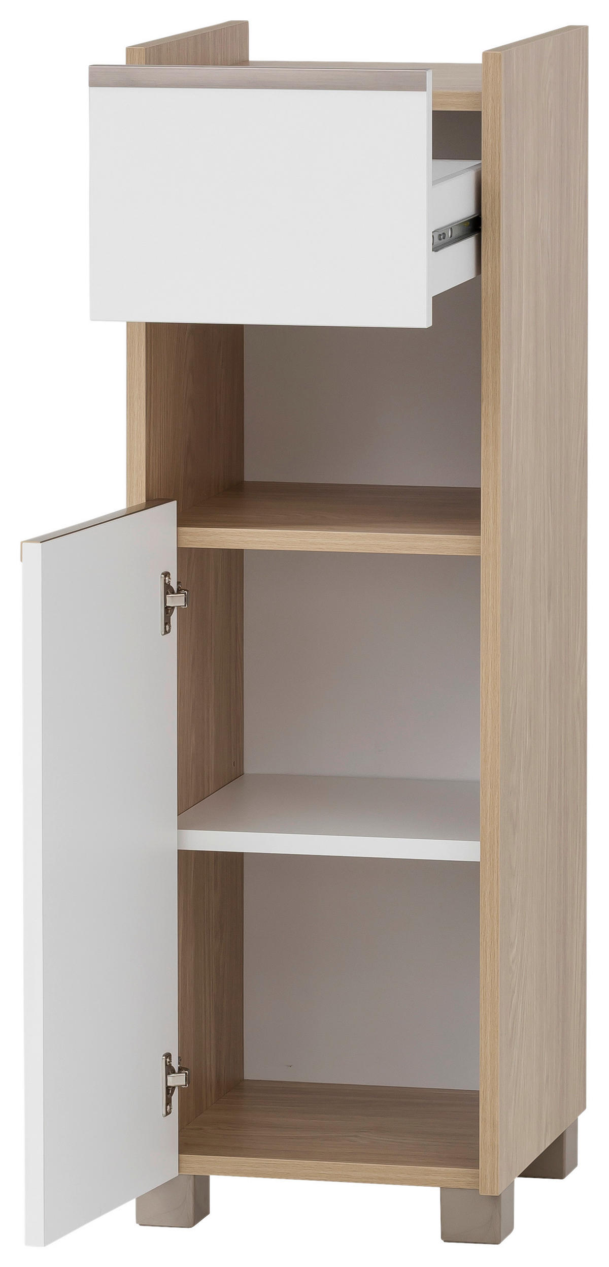 Midischrank Juba Eiche hell Nachbildung weiß B/H/T: ca. 30,2x94,7x33 cm Juba - Eiche/weiß (30,20/94,70/33,00cm) - Möbelpartner