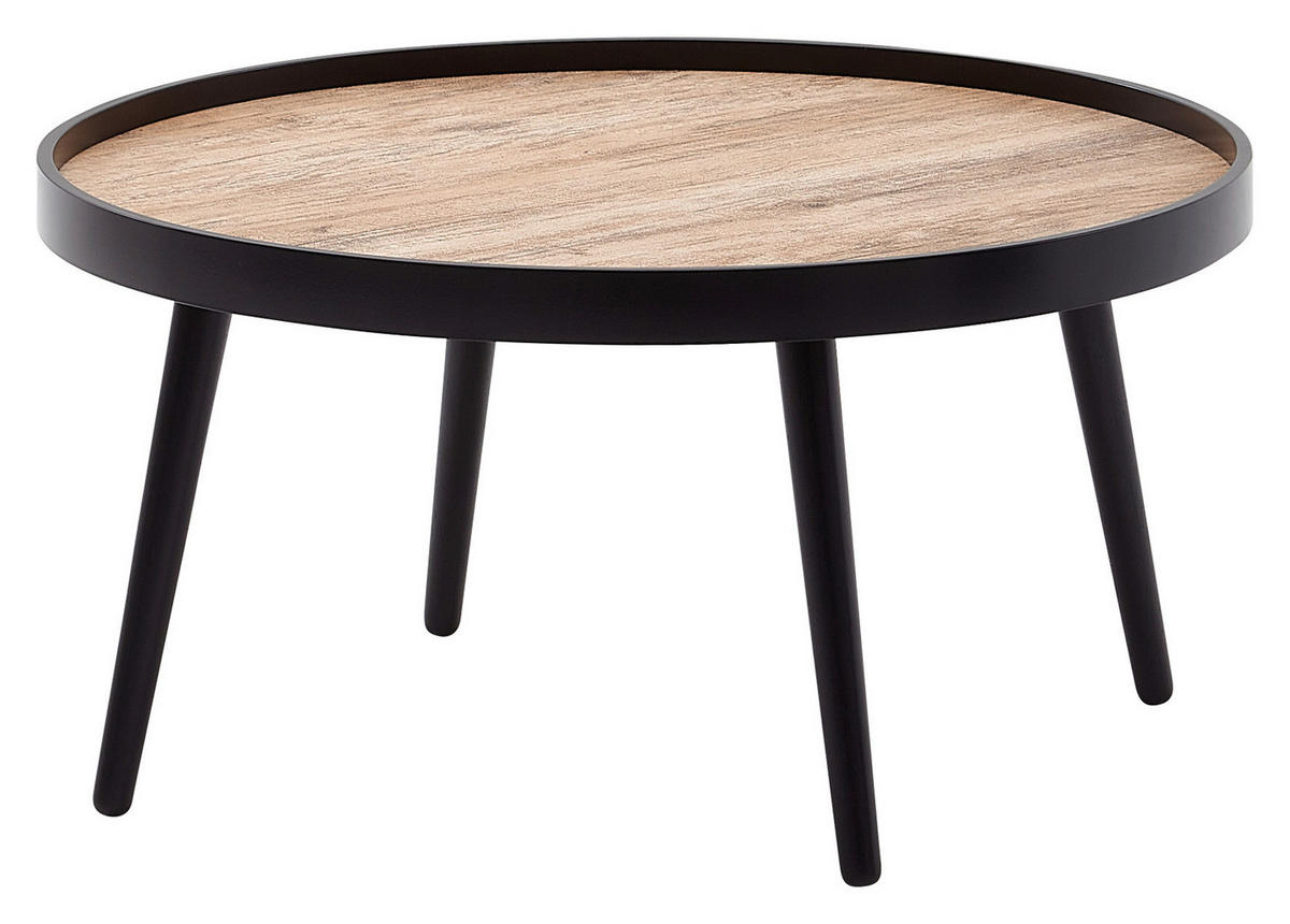 Couchtisch schwarz B/H/T: ca. 76x40x76 cm Couchtisch - braun/schwarz (76,00/40,00/76,00cm) - Wohnling