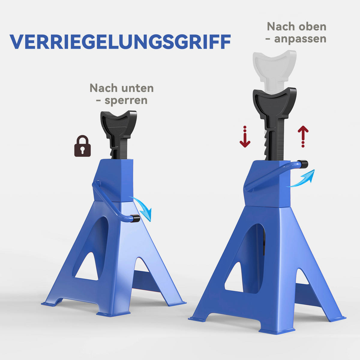 HOMCOM Unterstellbock B/H/L: ca. 24x60x27 cm Unterstellbock - blau (27,00/24,00/60,00cm) - HOMCOM