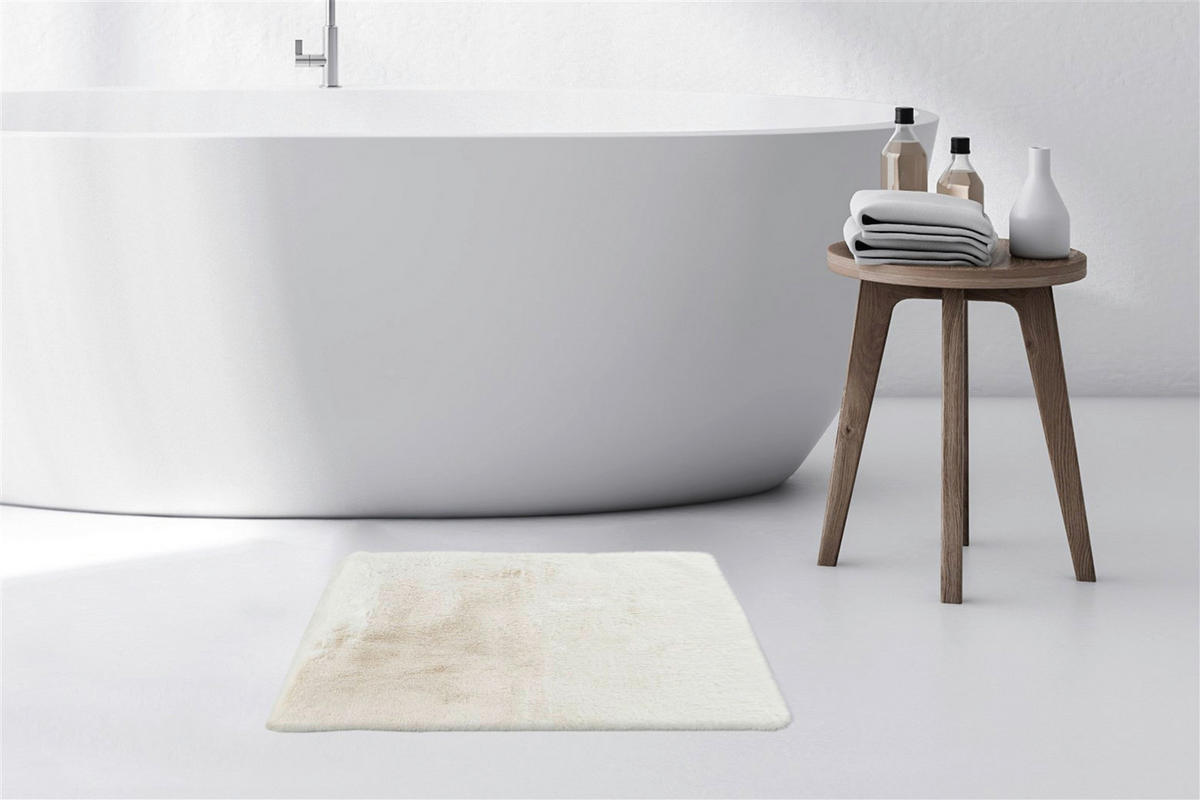 Kayoom Hochflorteppich Badematte Rabbit 625 weiß B/H/L: ca. 40x3,5x60 cm Badematte Rabbit 625 - weiß (60,00/40,00/3,50cm) - Kayoom