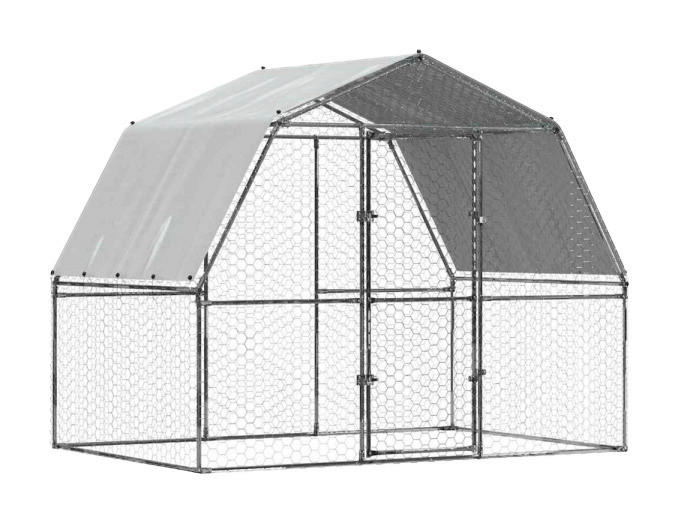 vidaXL Hühnerkäfig Hühnerkäfig - silber (285,00cm) - vidaXL