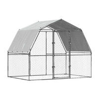 vidaXL Hühnerkäfig Hühnerkäfig - silber (285,00cm) - vidaXL