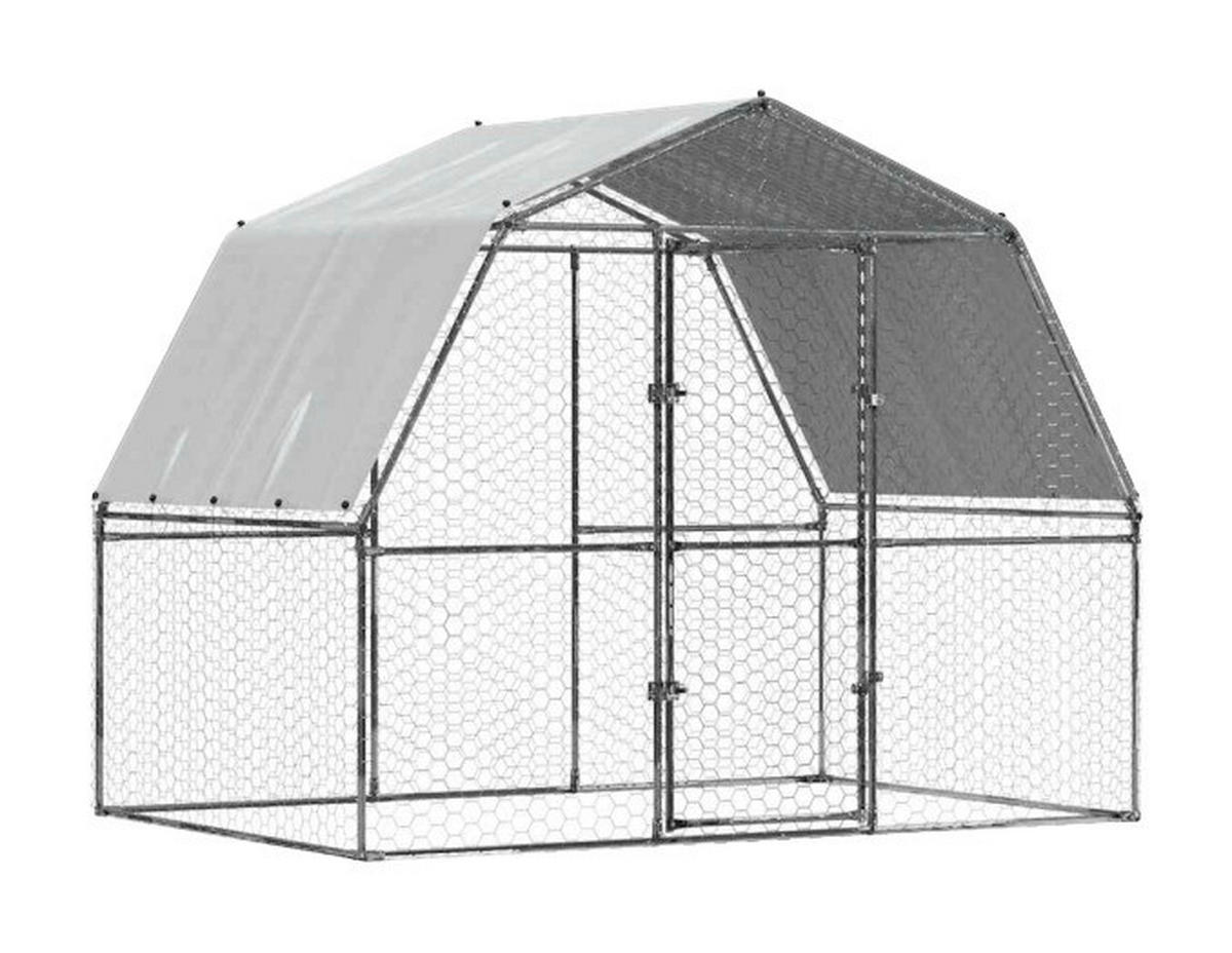 vidaXL Hühnerkäfig Hühnerkäfig - silber (285,00cm) - vidaXL