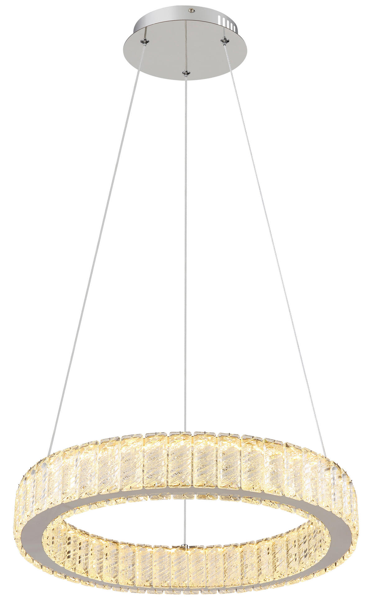 GLOBO Pendelleuchte Chrom Metall Acryl Chrom H/D: ca. 120x50 cm 1.0 Brennstellen 67162-50 - Chrom (50,00/120,00cm) - GLOBO