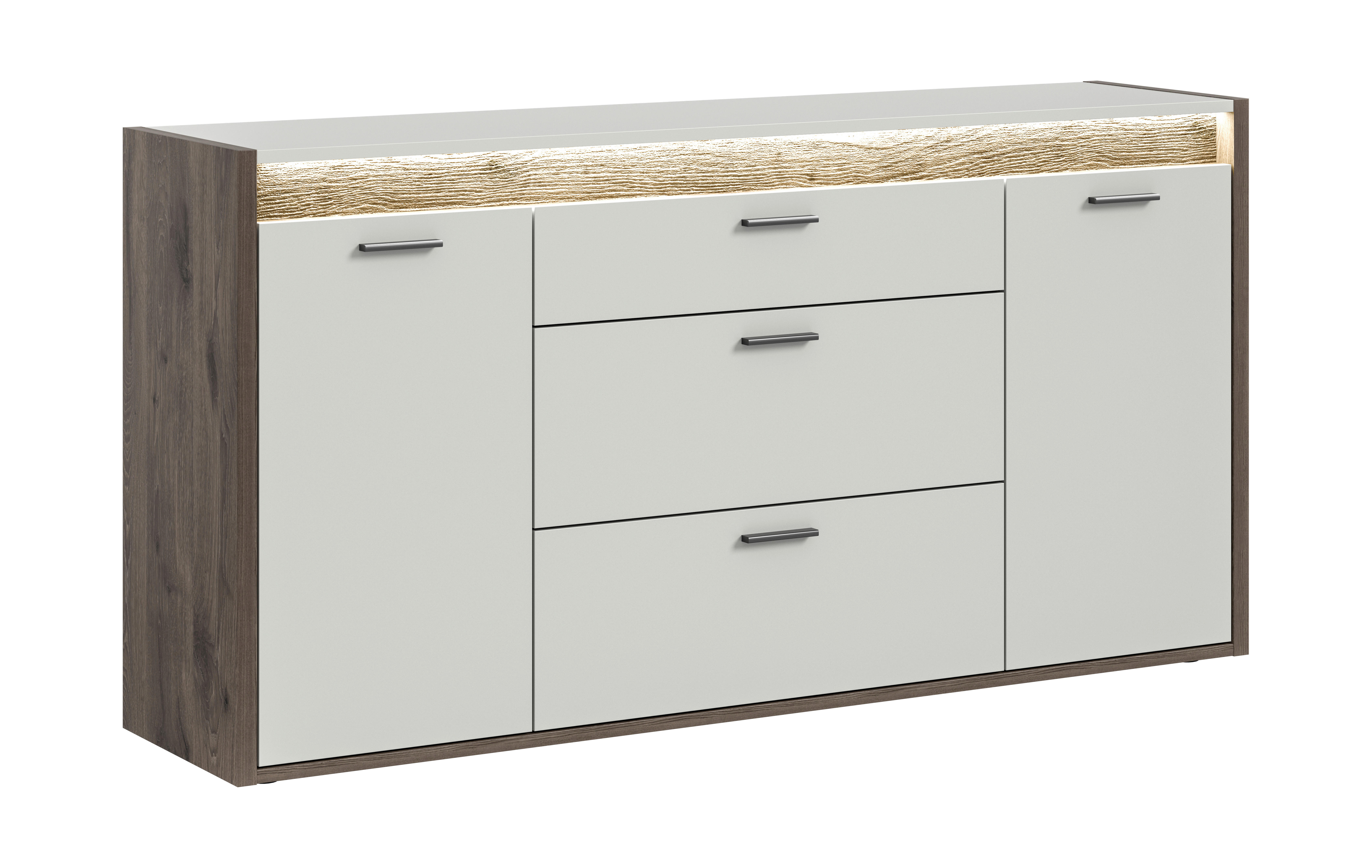 Sideboard Falcona Nox Oak Nachbildung hellgrau B/H/T: ca. 167x86x40 cm Falcona - hellgrau (167,00/86,00/40,00cm) - xonox.home
