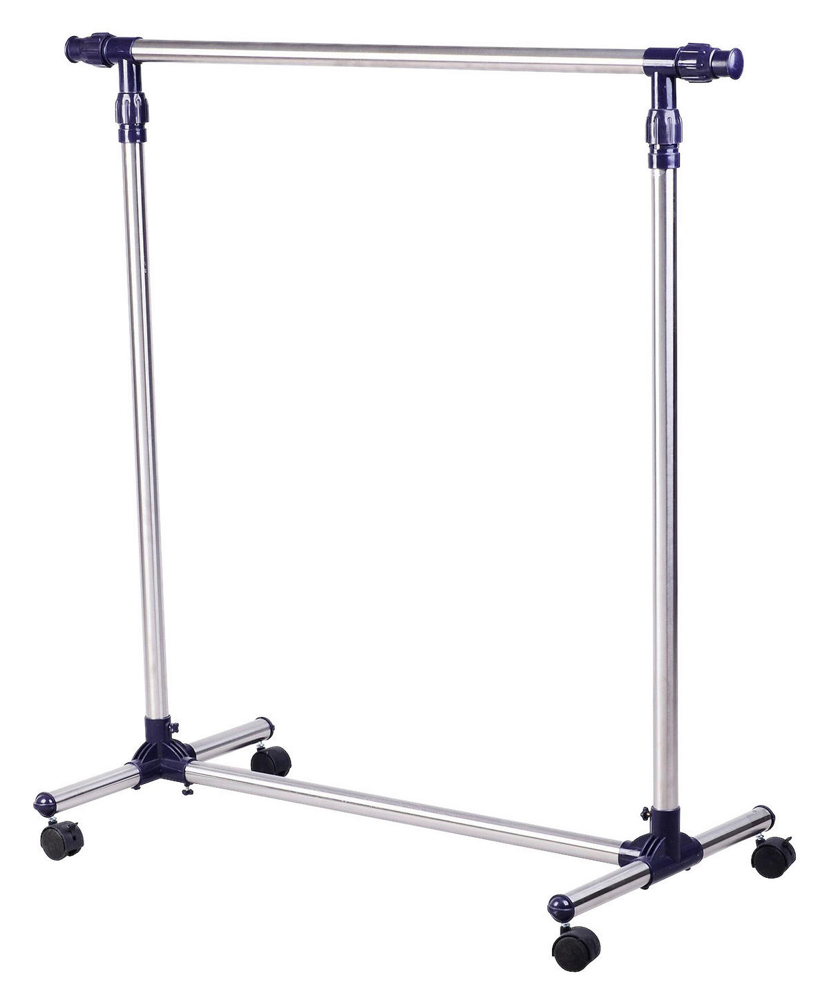 HOMCOM Garderobe silber Edelstahl B/H/L: ca. 45x86x95 cm Garderobenwagen - silber (95,00/45,00/86,00cm) - HOMCOM
