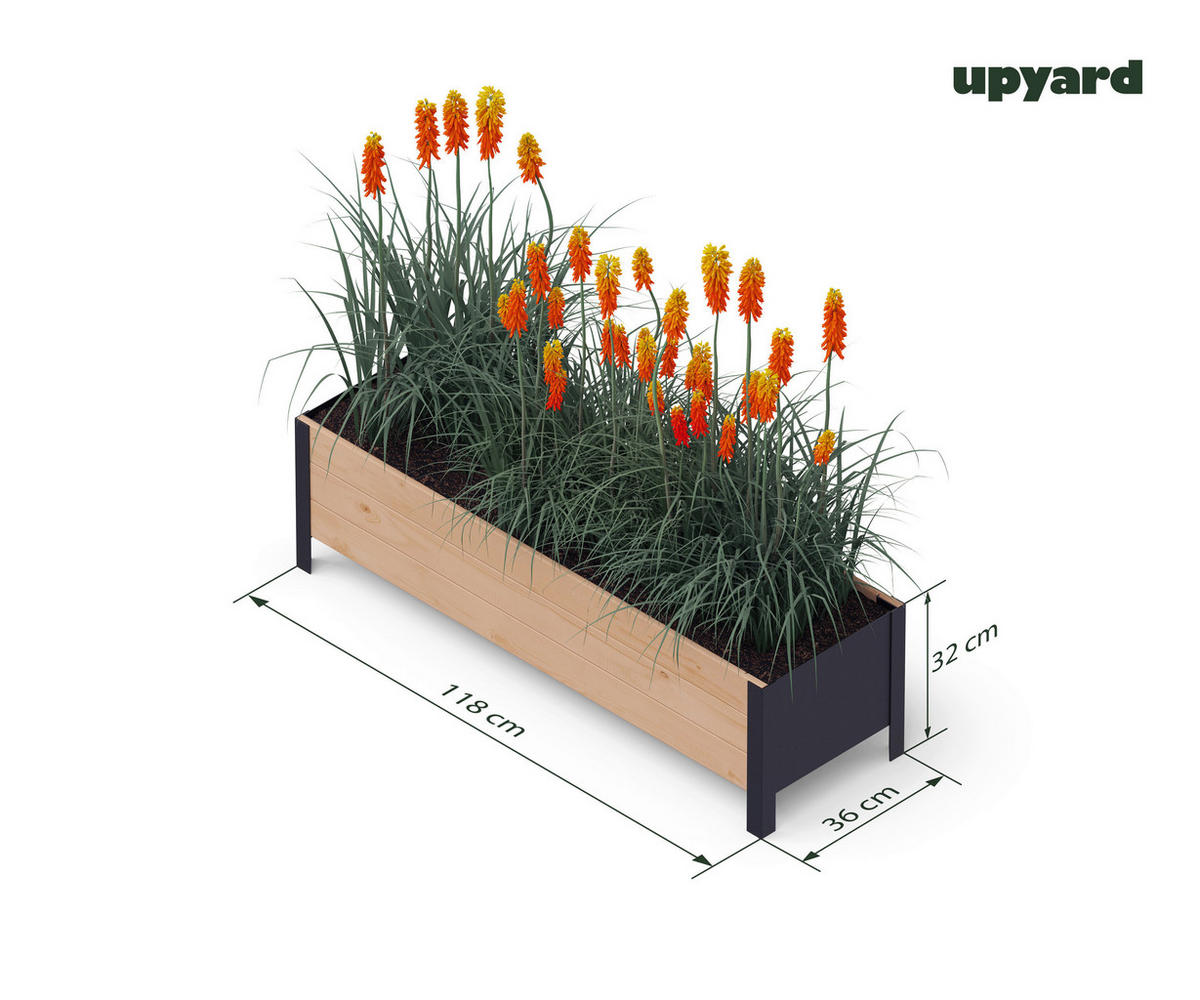 UPYARD Hochbeet MODERN braun Holz B/H/L: ca. 36x32x118 cm MODERN - braun (118,00/36,00/32,00cm) - UPYARD