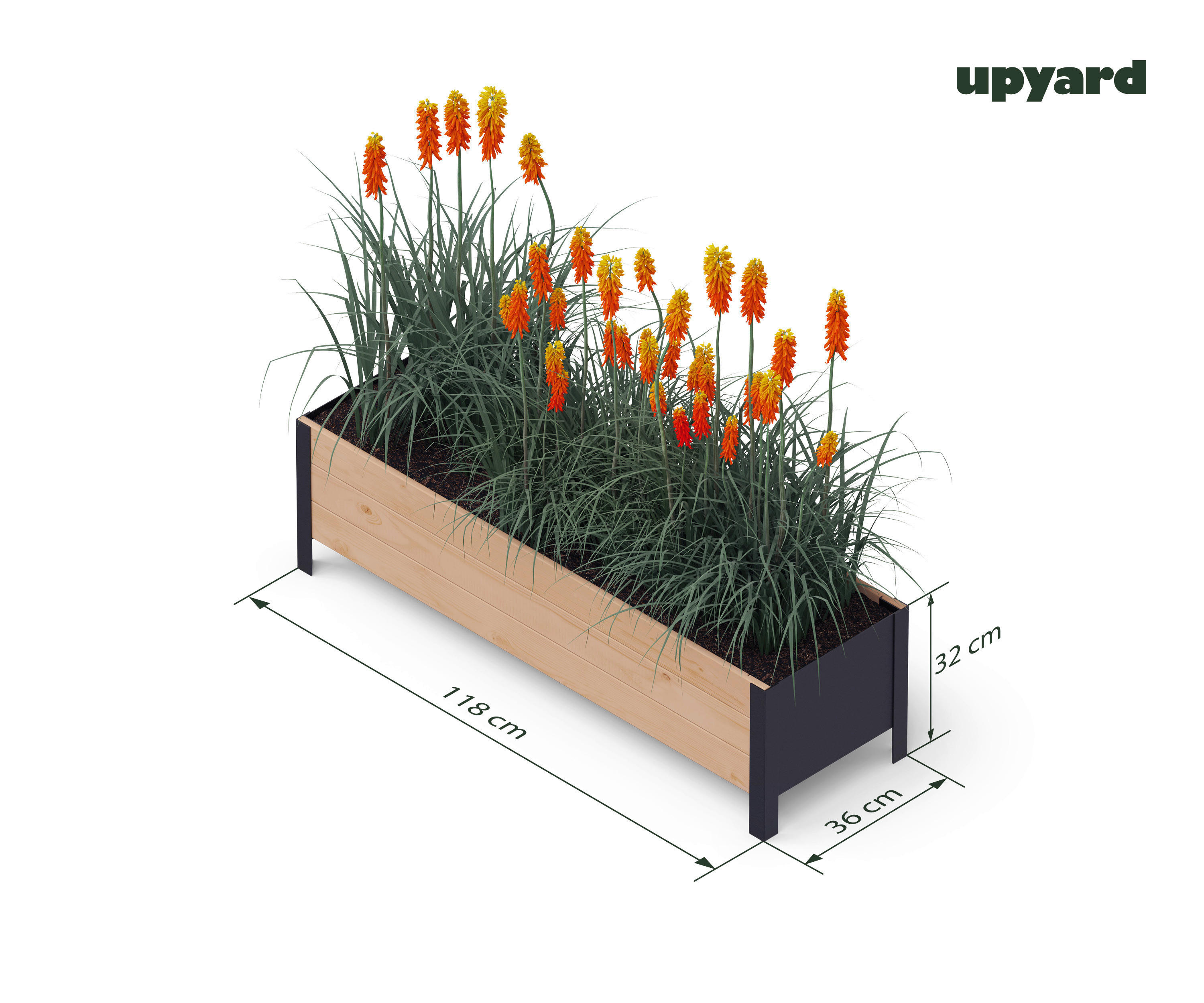 Thumbnail - UPYARD Hochbeet MODERN braun Holz B/H/L: ca. 36x32x118 cm