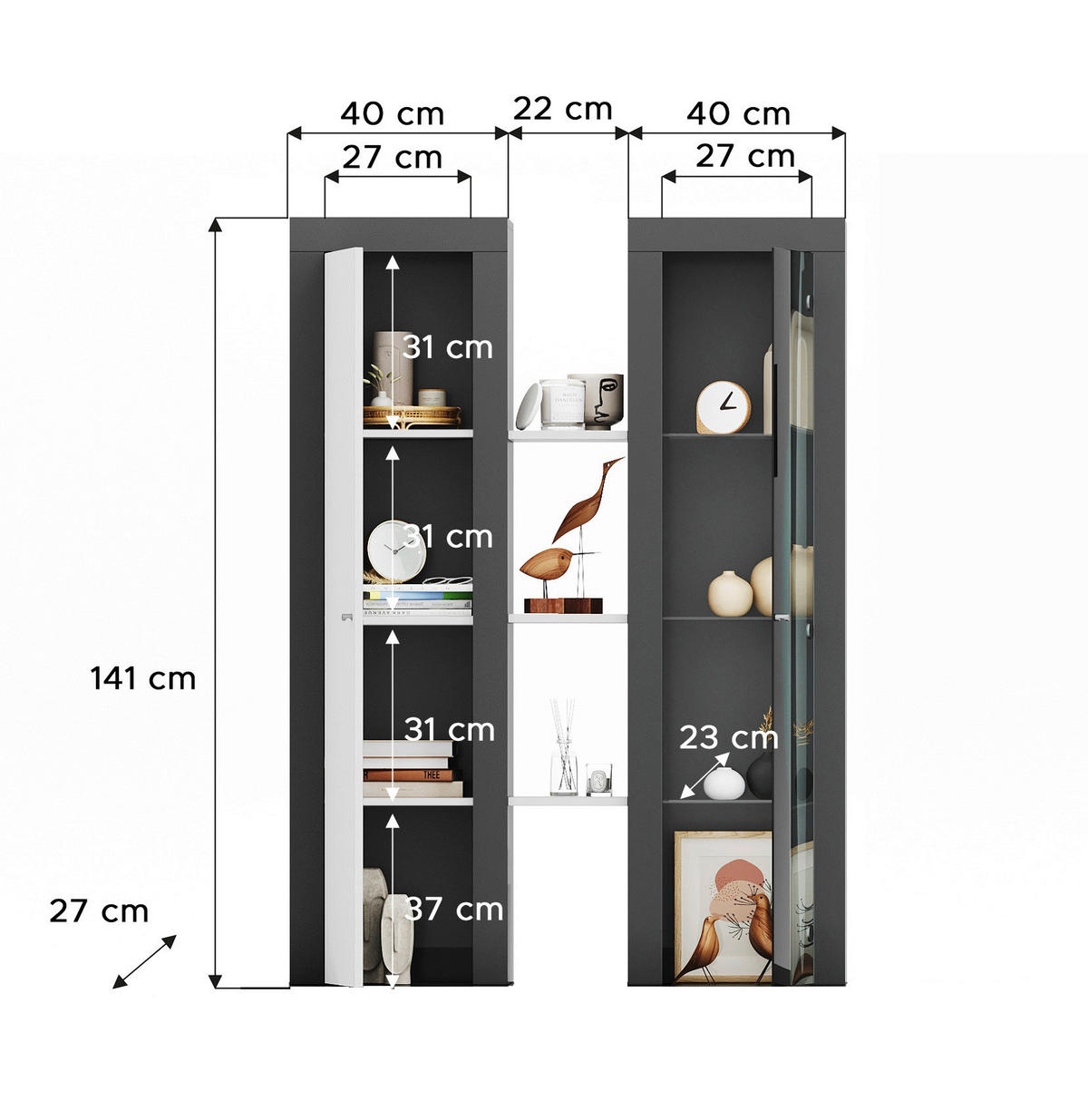 Aufsatz ORION B/H/T: ca. 102x102x27 cm ORION - (102,00/102,00/27,00cm) - xonox.home