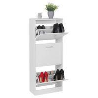Schuhschrank weiß B/H/T: ca. 50x125x24 cm Schuhschrank - weiß (50,00/125,00/24,00cm) - Wohnling