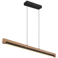 GLOBO LED-Pendelleuchte 67849H dunkelbraun mattschwarz Holz Kunststoff Metall B/H/T: ca. 7x120x85 cm STARLA - dunkelbraun/mattschwarz (7,00/120,00/85,00cm) - GLOBO