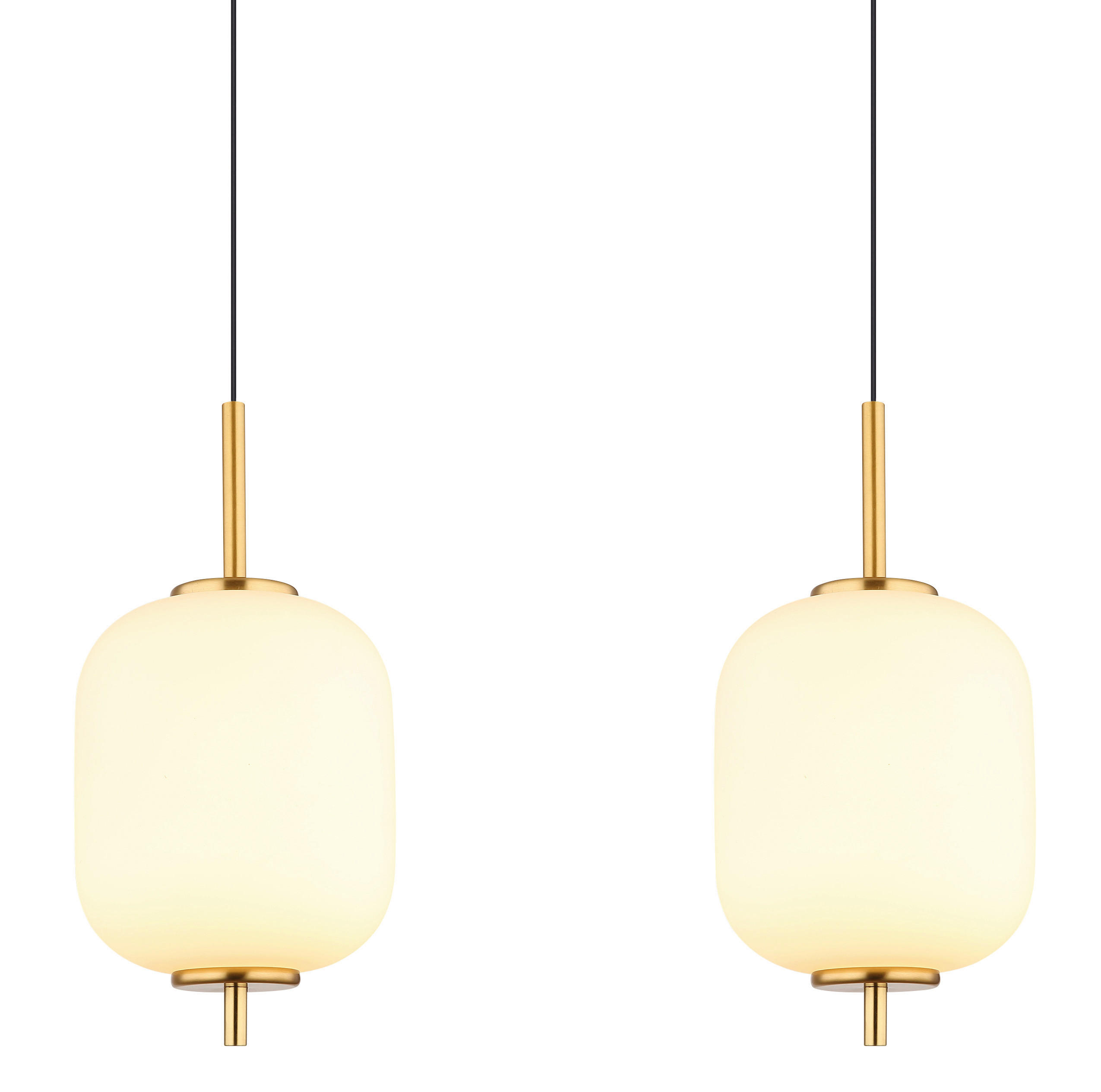 GLOBO Pendelleuchte messing Glas Metall B/H/T: ca. 13,5x150x80 cm 1.0 Brennstellen 15217-4 - messing (13,50/150,00/80,00cm) - GLOBO