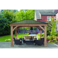 Westmann Pavillon Devon natur Holz B/H/L: ca. 427x317,5x365 cm Devon - natur/grau (365,00/427,00/317,50cm) - Westmann