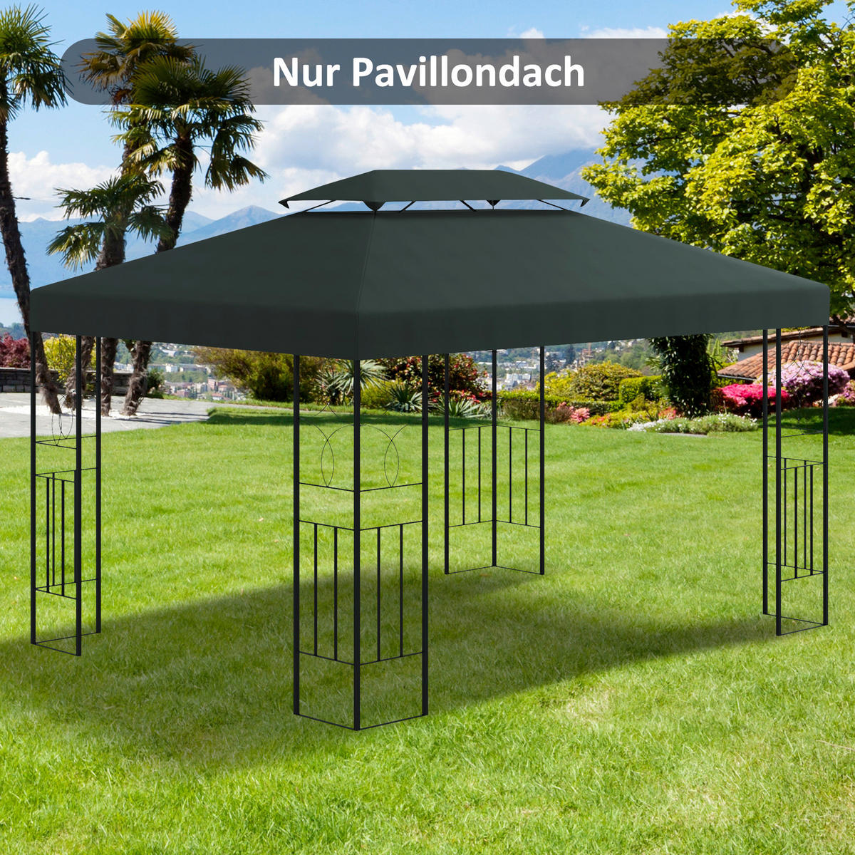 Outsunny Ersatzdach für Pavillon Ersatzdach_für_Pavillon - grau (300,00/400,00/20,00cm) - Outsunny