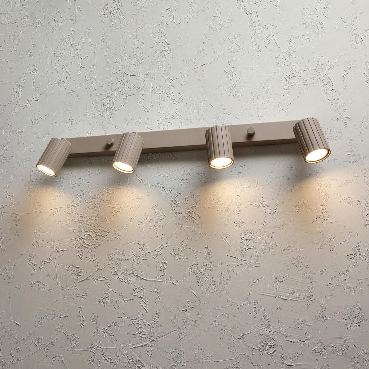 Lamkur Strahler beige Stahl B/H/L: ca. 6,5x16,5x81 cm 4 Brennstellen Prisma - beige (81,00/6,50/16,50cm) - Lamkur