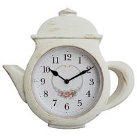Mebus Wanduhr weiß B/H/L: ca. 3,5x25,7x24,5 cm Wanduhr_Quarz_Teekanne - weiß (24,50/3,50/25,70cm) - Mebus