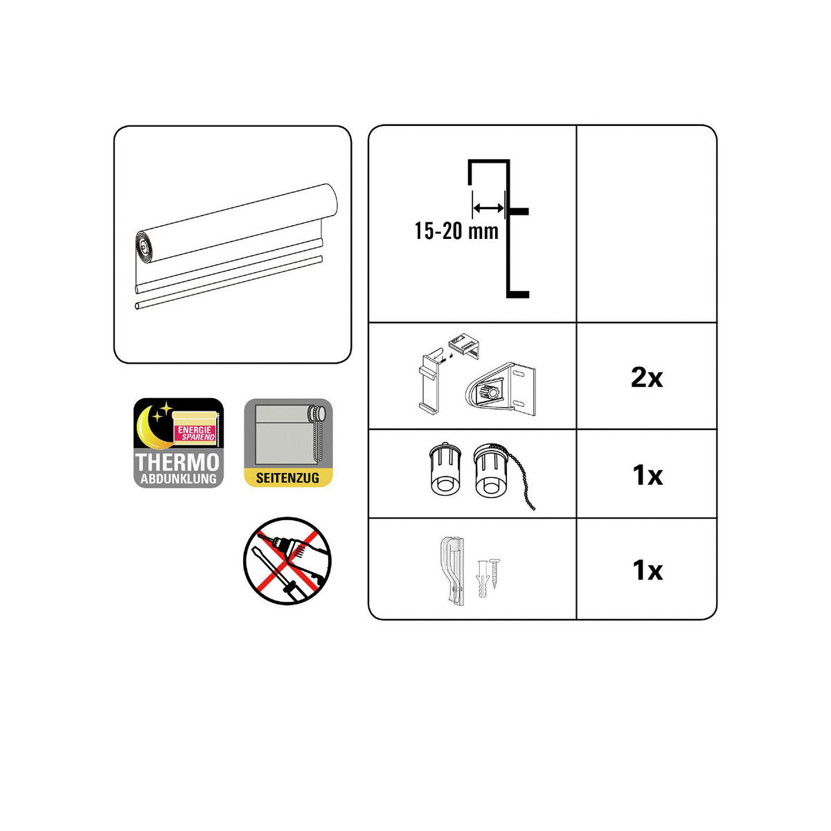 Thermo_Klemmrollo_VD anthrazit B/L: ca. 45x150 cm Thermo-Rollo - anthrazit (45,00/150,00cm)