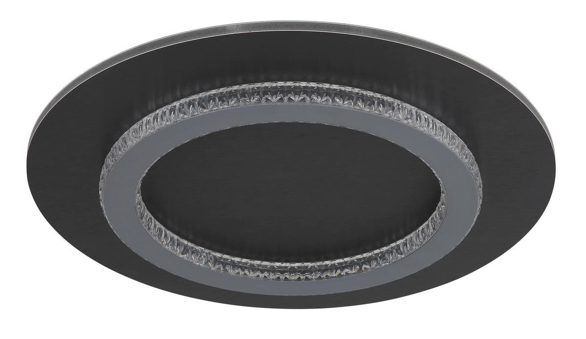 GLOBO LED-Deckenleuchte anthrazit hellgrau mattschwarz Kunststoff Metall H/D: ca. 5,5x35 cm 1 Brennstellen JAYDEN - hellgrau/mattschwarz (35,00/5,50cm) - GLOBO