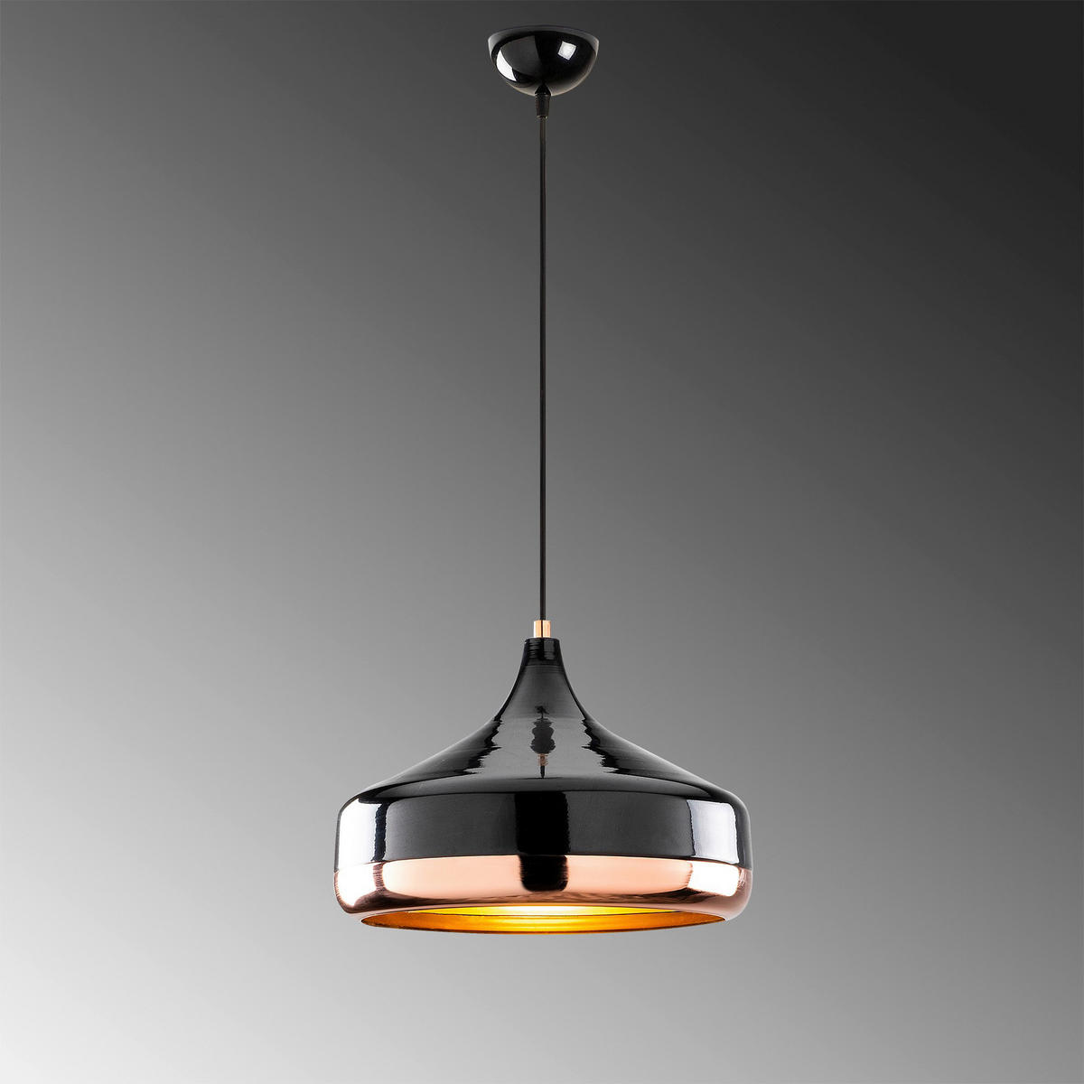 Opviq Pendelleuchte Yildo Kupfer schwarz Metall B/H/T/L/D: ca. 36x122x36x36x36 cm E27 1 Brennstellen Yildo - schwarz/Kupfer (36,00/36,00/122,00cm) - Opviq