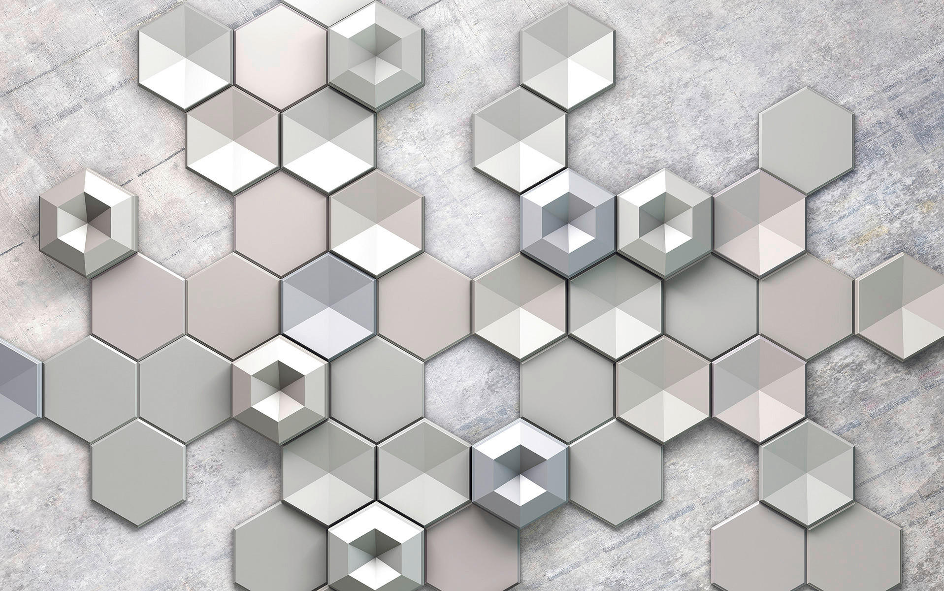 Komar Fototapete Hexagon Concrete B/L: ca. 400x250 cm Hexagon Concrete - (400,00/250,00cm) - Komar