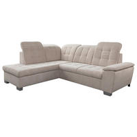 Funktionsecke Bastia creme Microfaser B/H/T: ca. 260x105x214 cm Bastia - creme/silber (260,00/105,00/214,00cm)