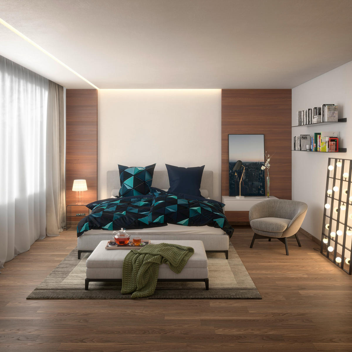 Microfaser Bettwäsche Bettwäsche_Microfaser Dreie.135x200 - blau/türkis (135,00/200,00cm)